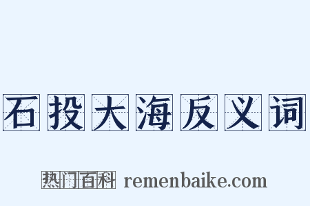 石投大海反义词是什么意思的图片